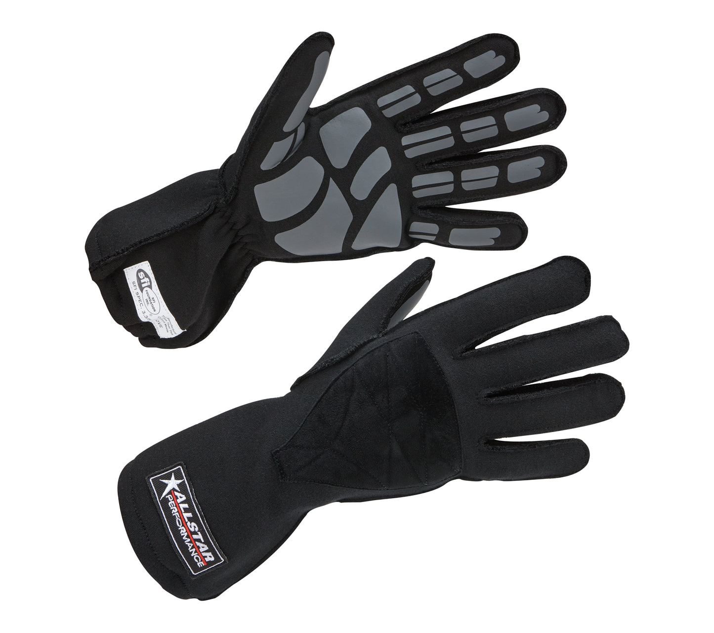 Driving Gloves, SFI 3.5/5, Double Layer, Nomex, Black/ Grey, Pair