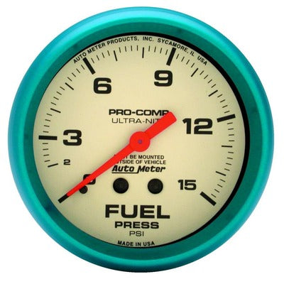 Ultra Nite 2 5/8 Fuel Pressure Gauge 0-15psi