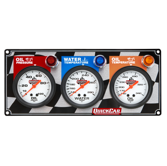 Quickcar 3 Gauge Panel - Op/wt/ot