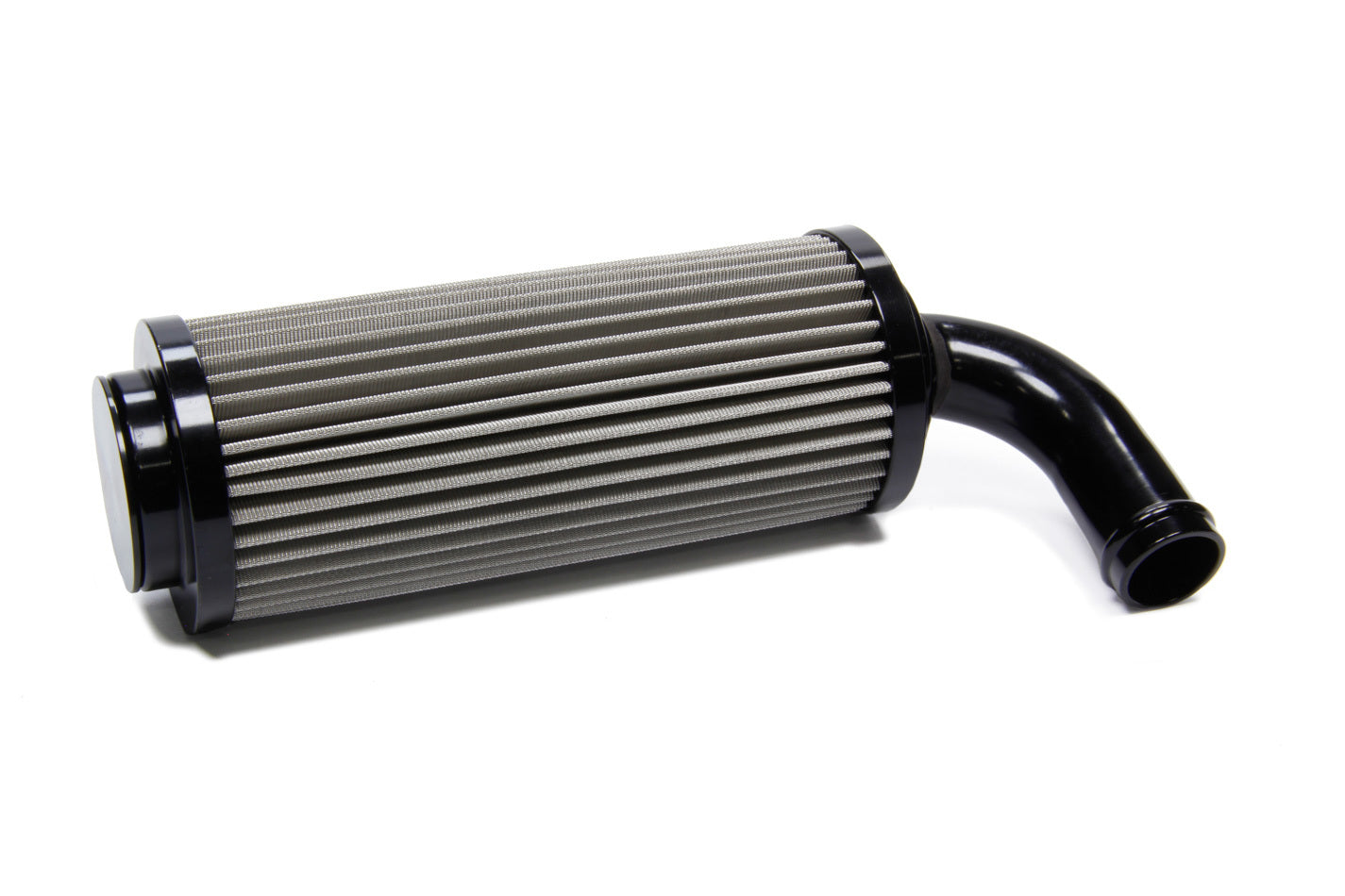 Fuel Filter In-Tank, 90 Deg SprintCar 60 Micron Stainless 3/4 in Hose Barb Black