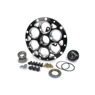 Wheel Hub RH Direct Mount Ultra Hub Full Center 3-Lug Rotor Mount Aluminum Black Anodized Straight Spindle