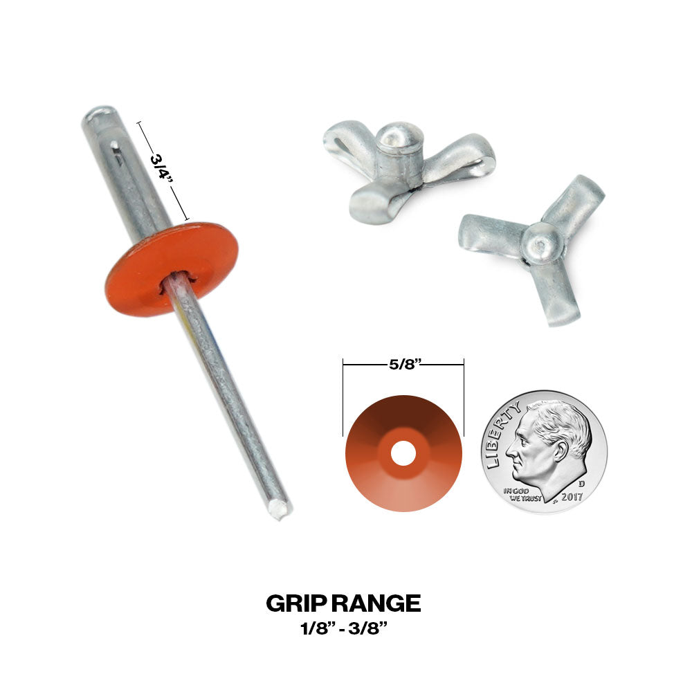 Exploding Large Head Rivets 3/16 - Box Of 250