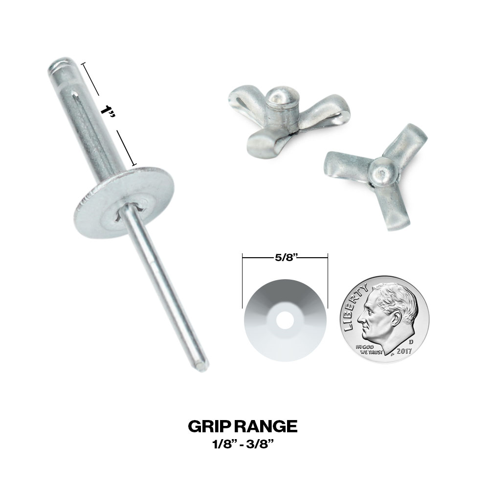Exploding Large Head Rivets 3/16 - Box Of 250