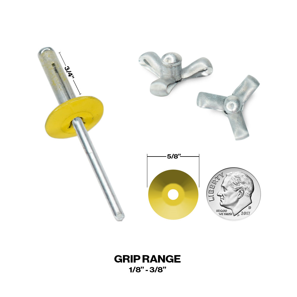 Exploding Large Head Rivets 3/16 - Box Of 250