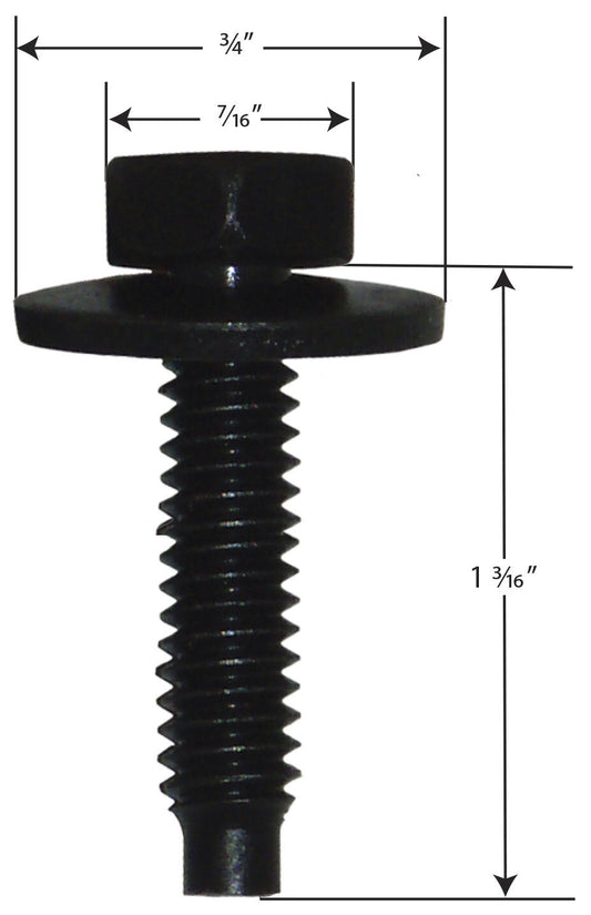 Body Bolt 1/4 Black - 50 Pack