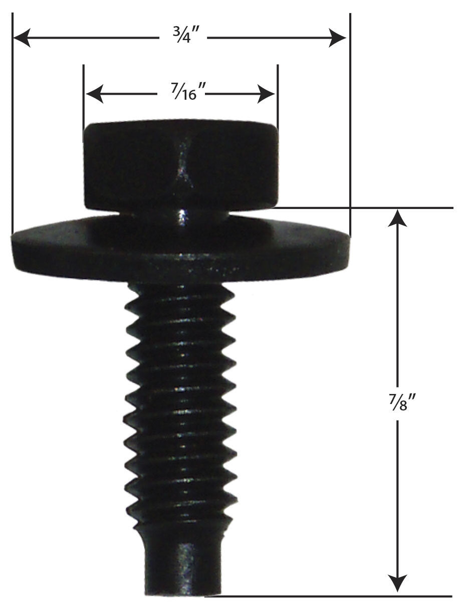Body Bolt 1/4 Black - 50 Pack