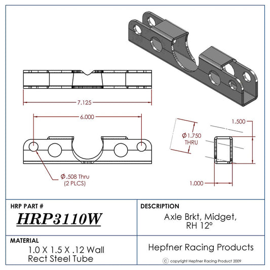 Rh Midget Axle Bracket