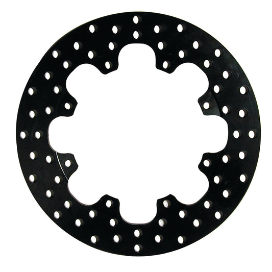 Brake Rotor, Drilled, 11.438 in OD, 0.350 in Thick, 8 x 7.000 in Bolt Pattern, Steel, Black Oxide