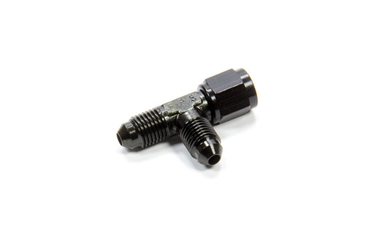 Adapter Tee, 4AN Female Swivel, 4AN Male x2, Aluminium, Black