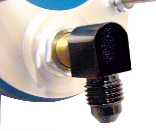 Oil Pressure Gauge Fitting, 90deg 1/8NPT Female To #4 Male