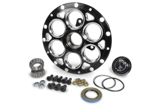 Wheel Hub LH Direct Mount Ultra Hub Full Center 3-Lug Rotor Mount Aluminum Black Anodized Straight Spindle