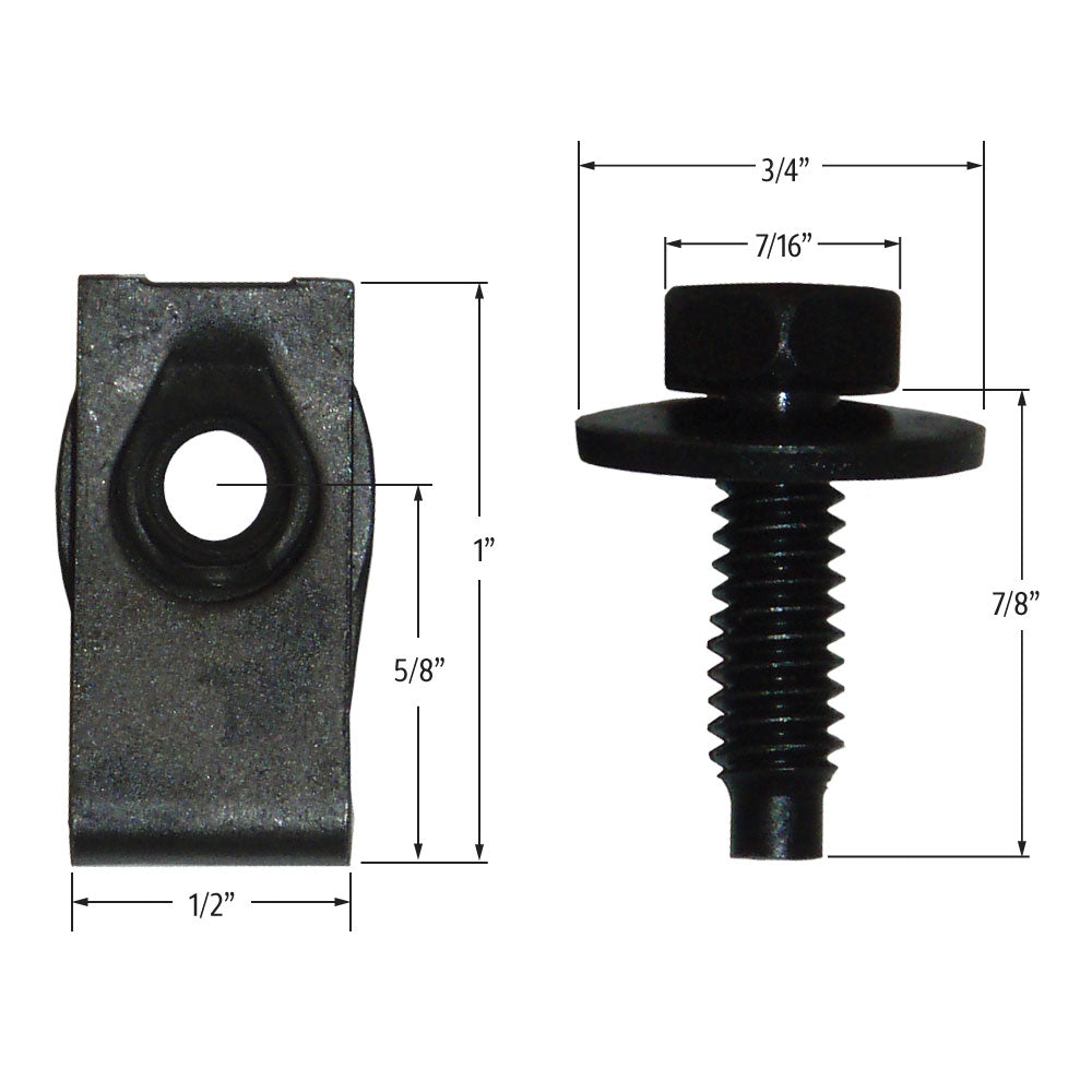 Body Bolt Kit with J-clip - 10 Pack